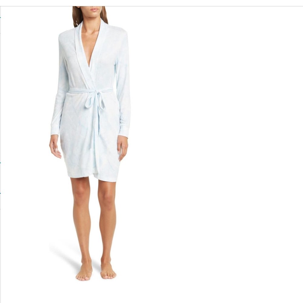 PJ Salvage NWT Women's Wifey Bridal Embroidered Robe Cloud Blue MEDIUM S…